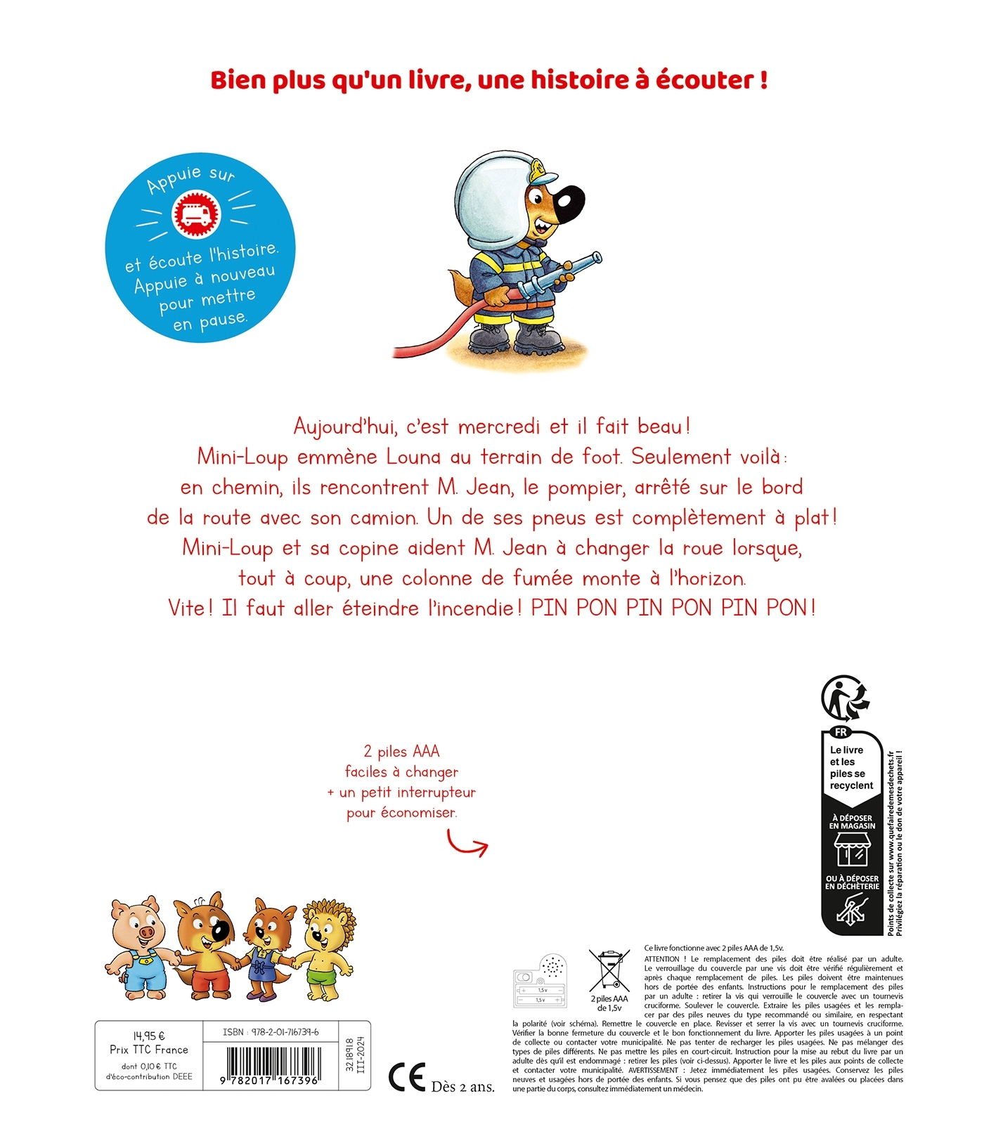 Livre son - Mini-Loup Pompier - Philippe Matter - HACHETTE ENFANT