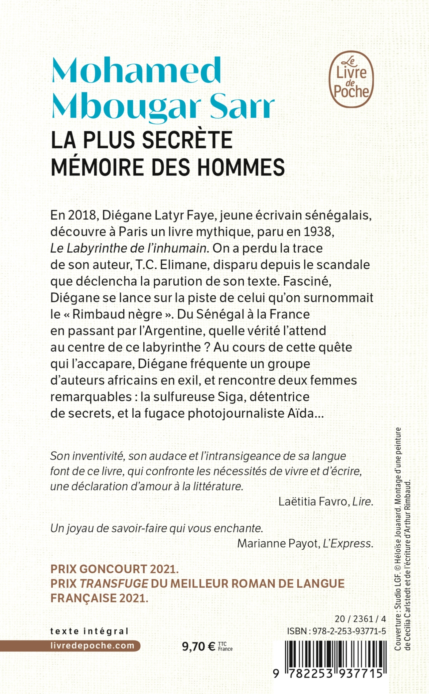 La Plus secrète mémoire des hommes - Mohamed Mbougar Sarr - LGF