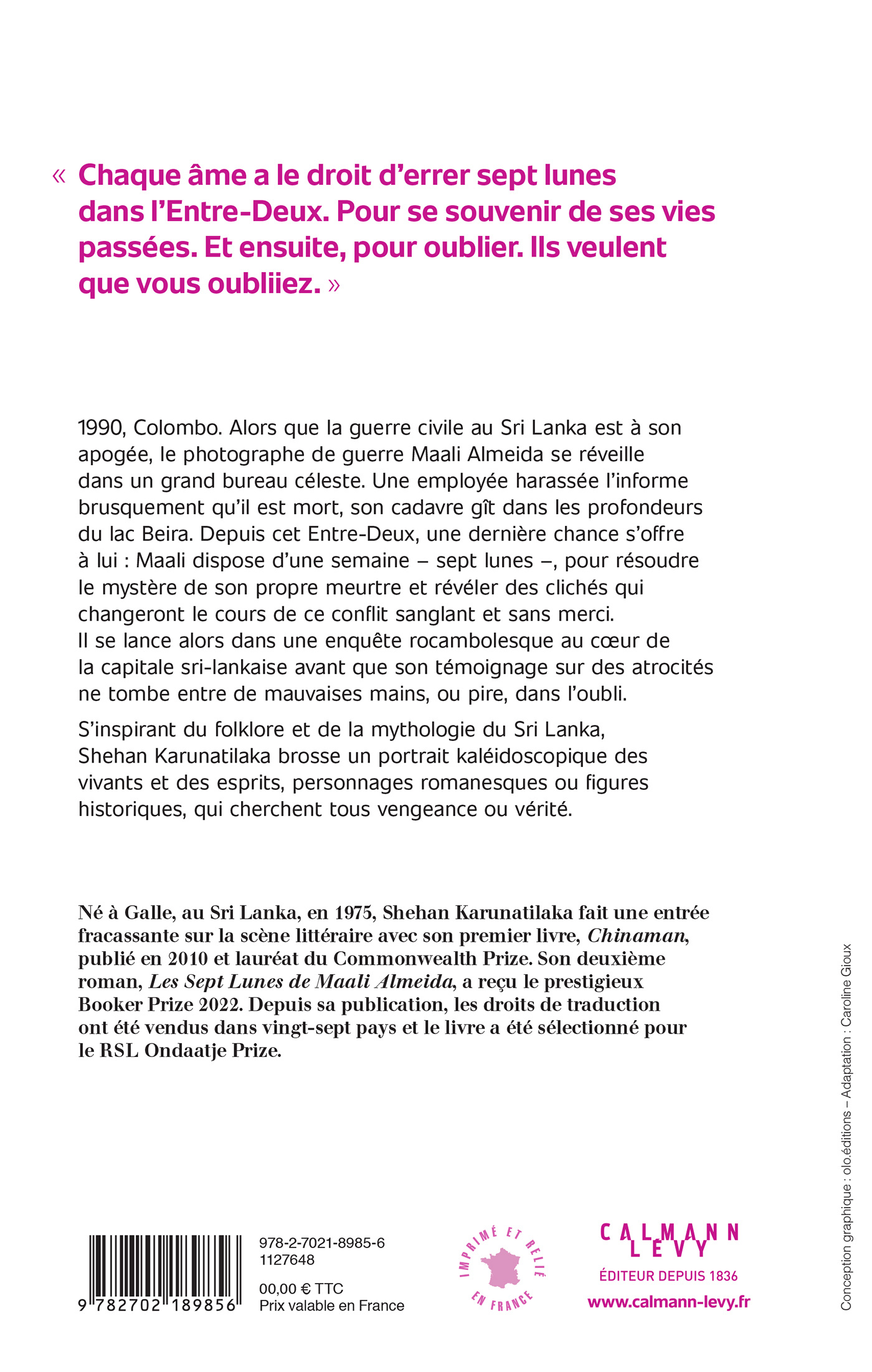 Les Sept Lunes de Maali Almeida - Shehan Karunatilaka - CALMANN-LEVY