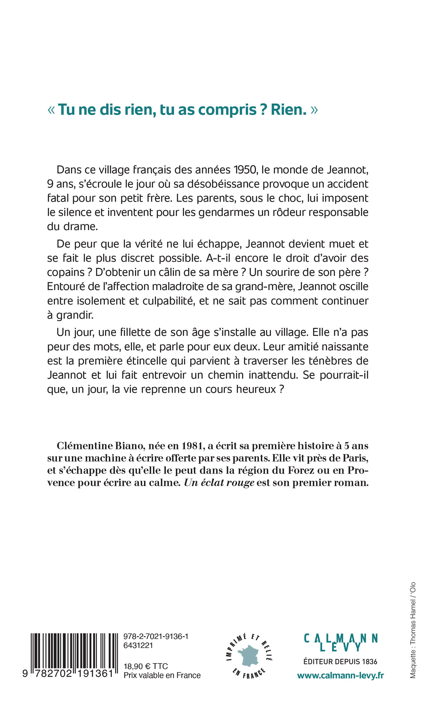 Un éclat rouge - Clémentine Biano - CALMANN-LEVY