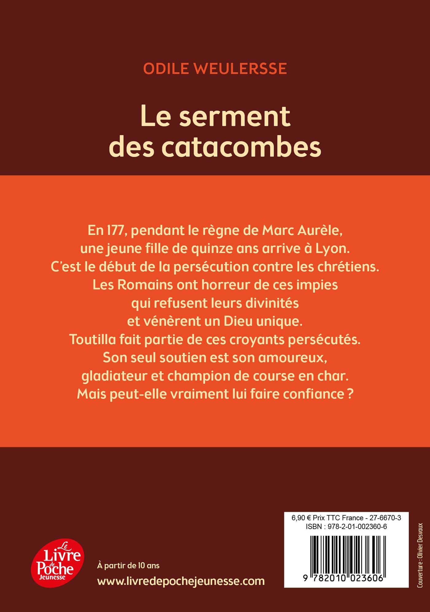 Le serment des catacombes - Odile Weulersse - POCHE JEUNESSE