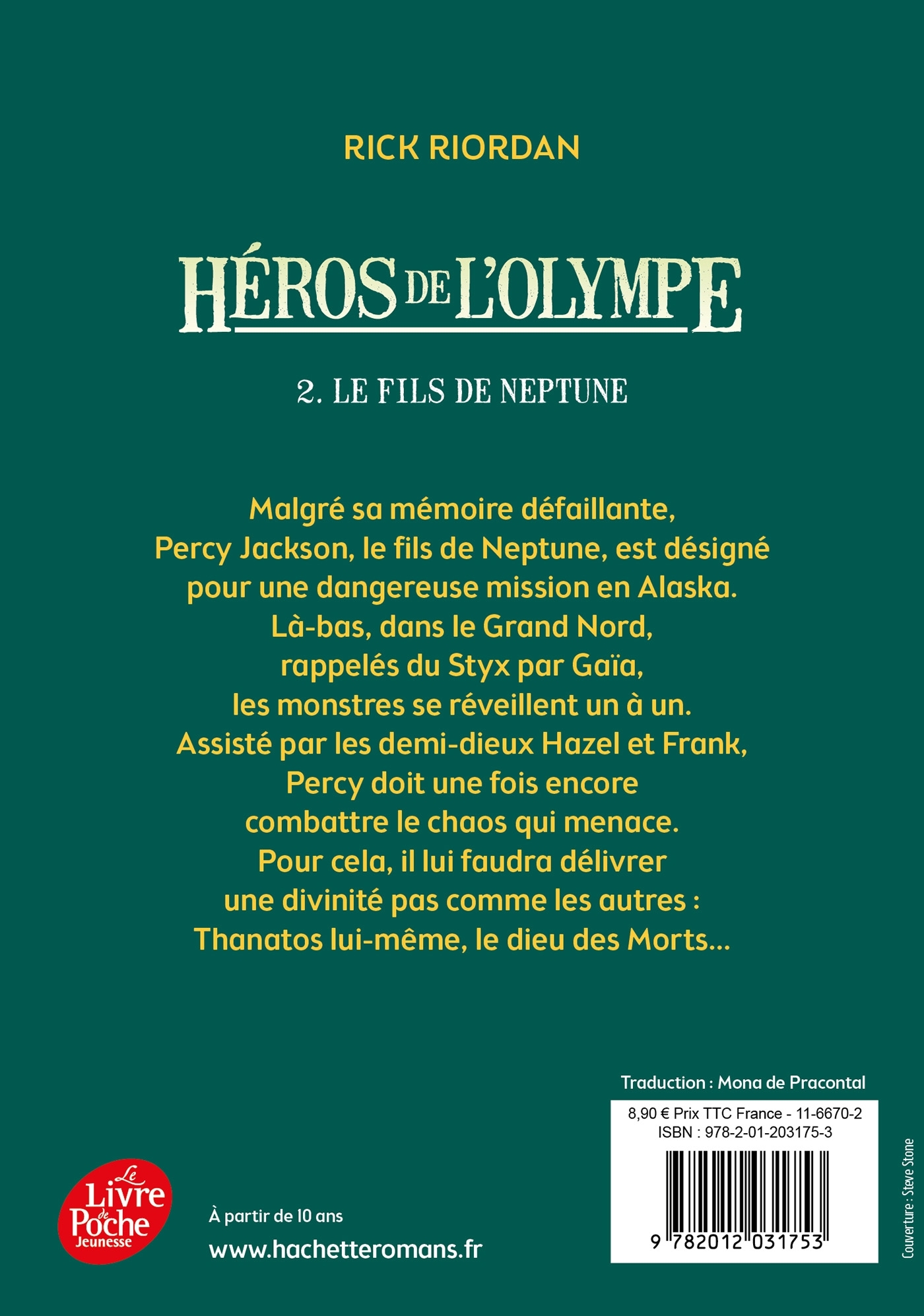Héros de l'Olympe - Tome 2 - Le fils de Neptune - Rick Riordan - POCHE JEUNESSE