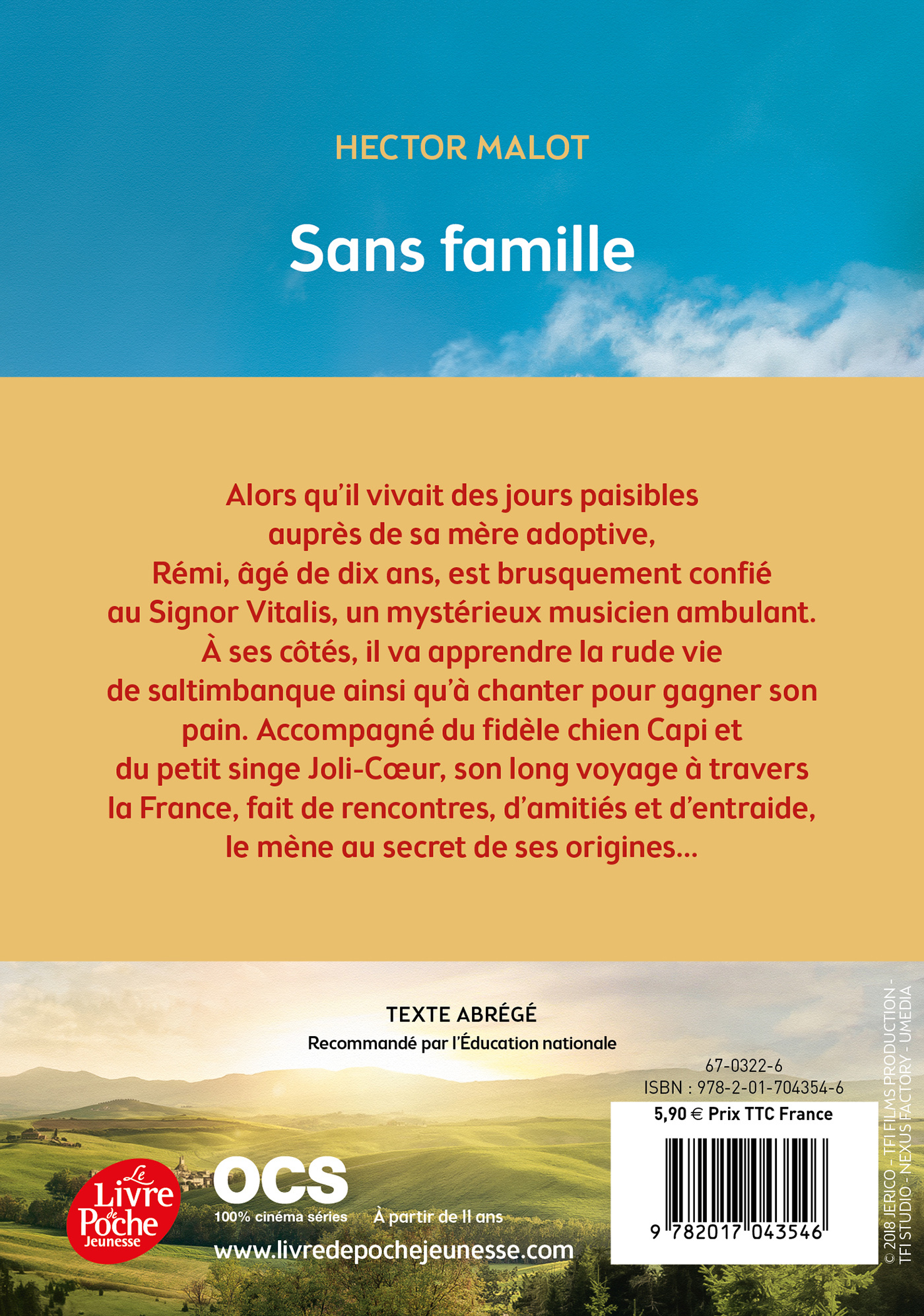 Sans famille - Texte Abrégé 2018 - Hector Malot - POCHE JEUNESSE