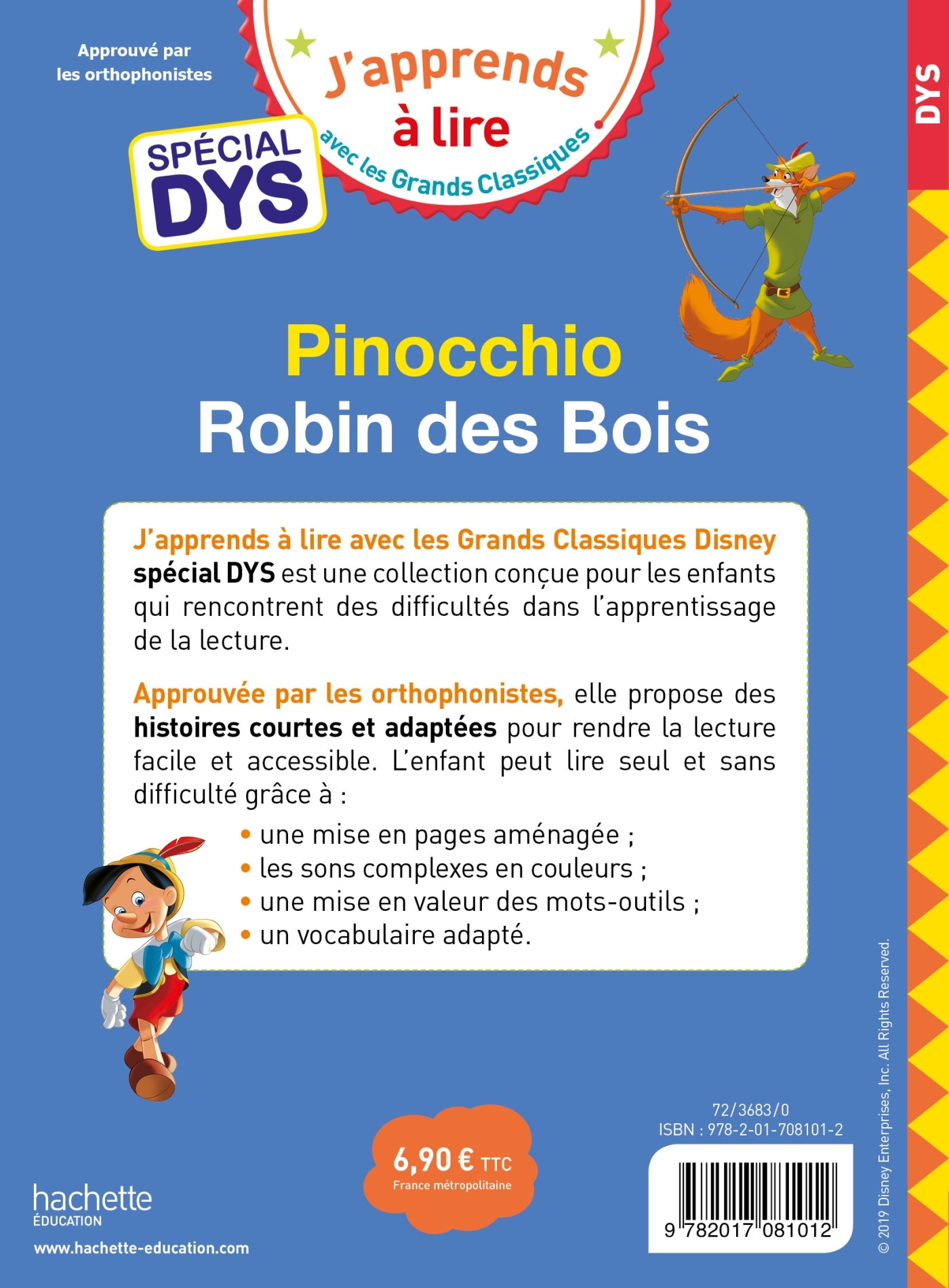 Disney - Pinocchio / Robin des Bois - Spécial DYS (dyslexie) - Isabelle Albertin - HACHETTE EDUC