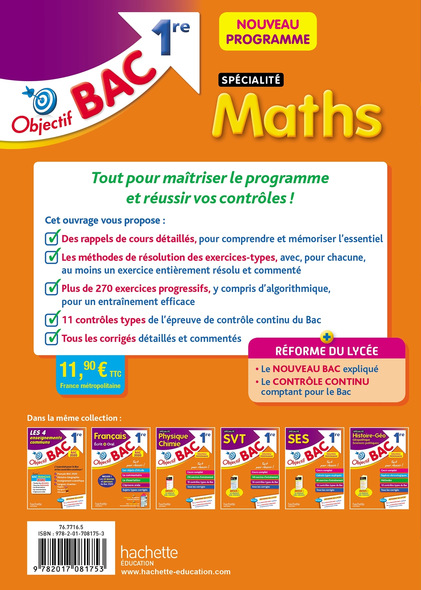 Objectif Bac SPECIALITE Maths 1re - Nadine Billa - HACHETTE EDUC