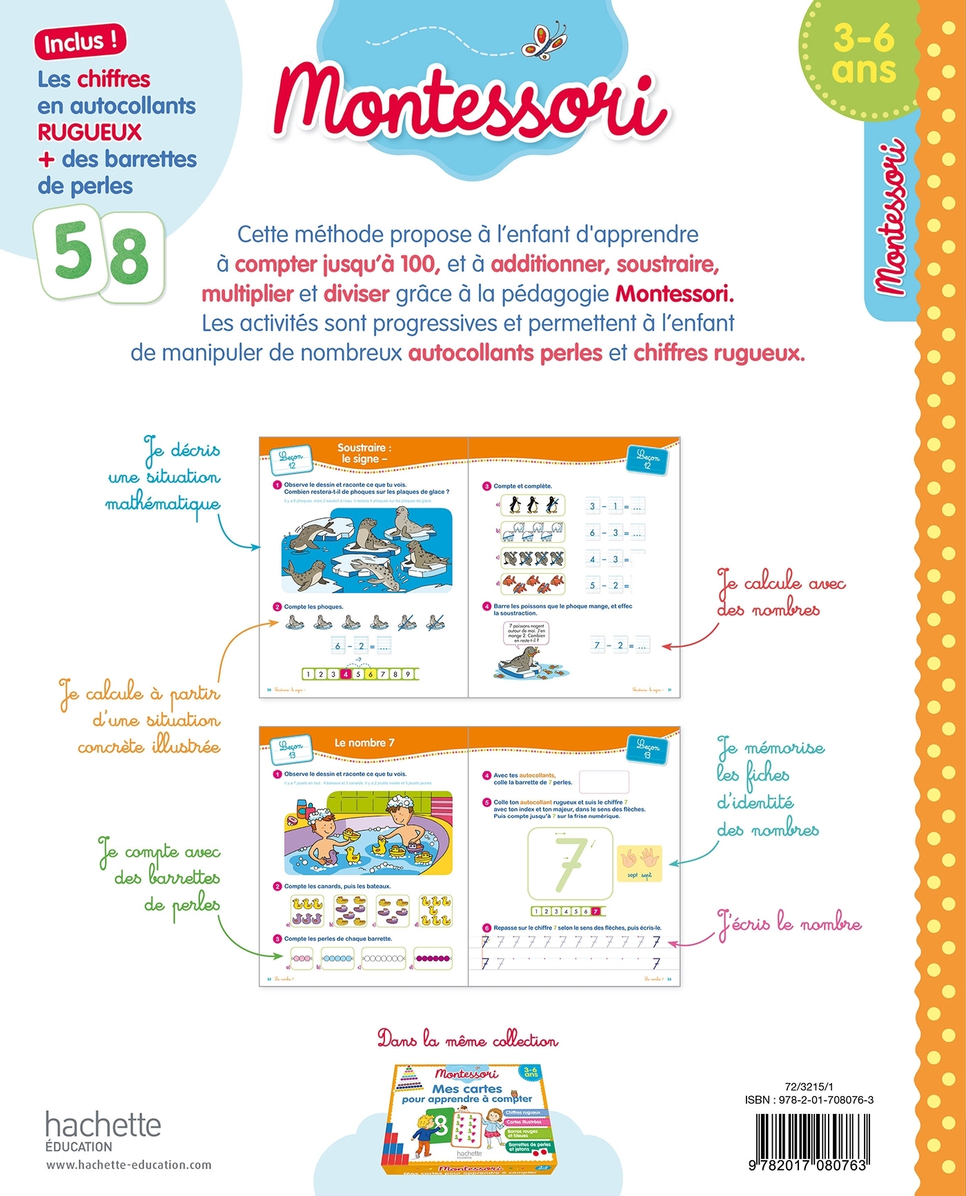 Montessori J'apprends à compter jusqu'à 100 et à calculer 3-6 ans (chiffres rugueux inclus) - Christelle Prince - HACHETTE EDUC