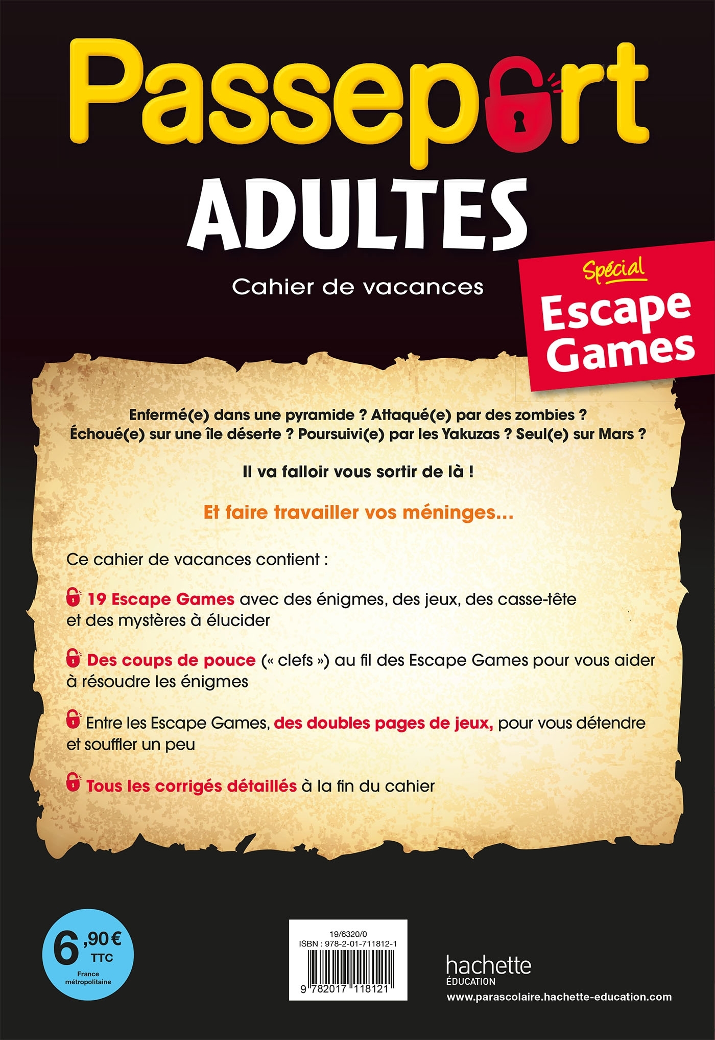 Passeport Adultes - Escape Game - Cahier de vacances 2021 - Gabriel Rebufello - HACHETTE EDUC