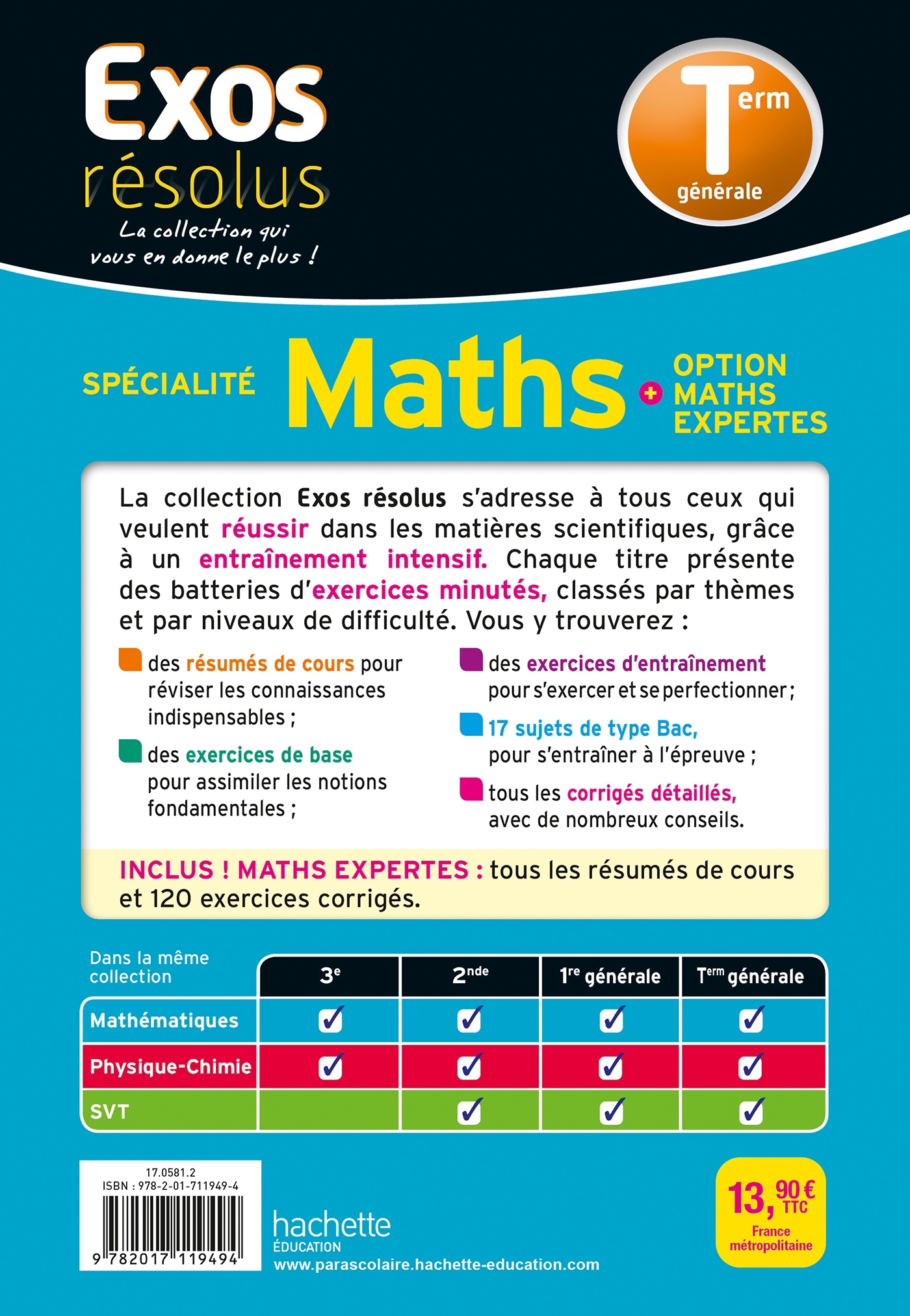 Exos Résolus Spécialité Maths (+ Maths expertes) Terminale - Claudine Renard - HACHETTE EDUC