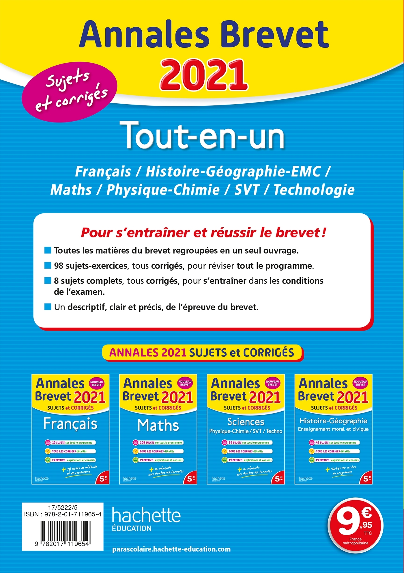 Annales Brevet 2021 Tout-en-Un - Brigitte Réauté - HACHETTE EDUC