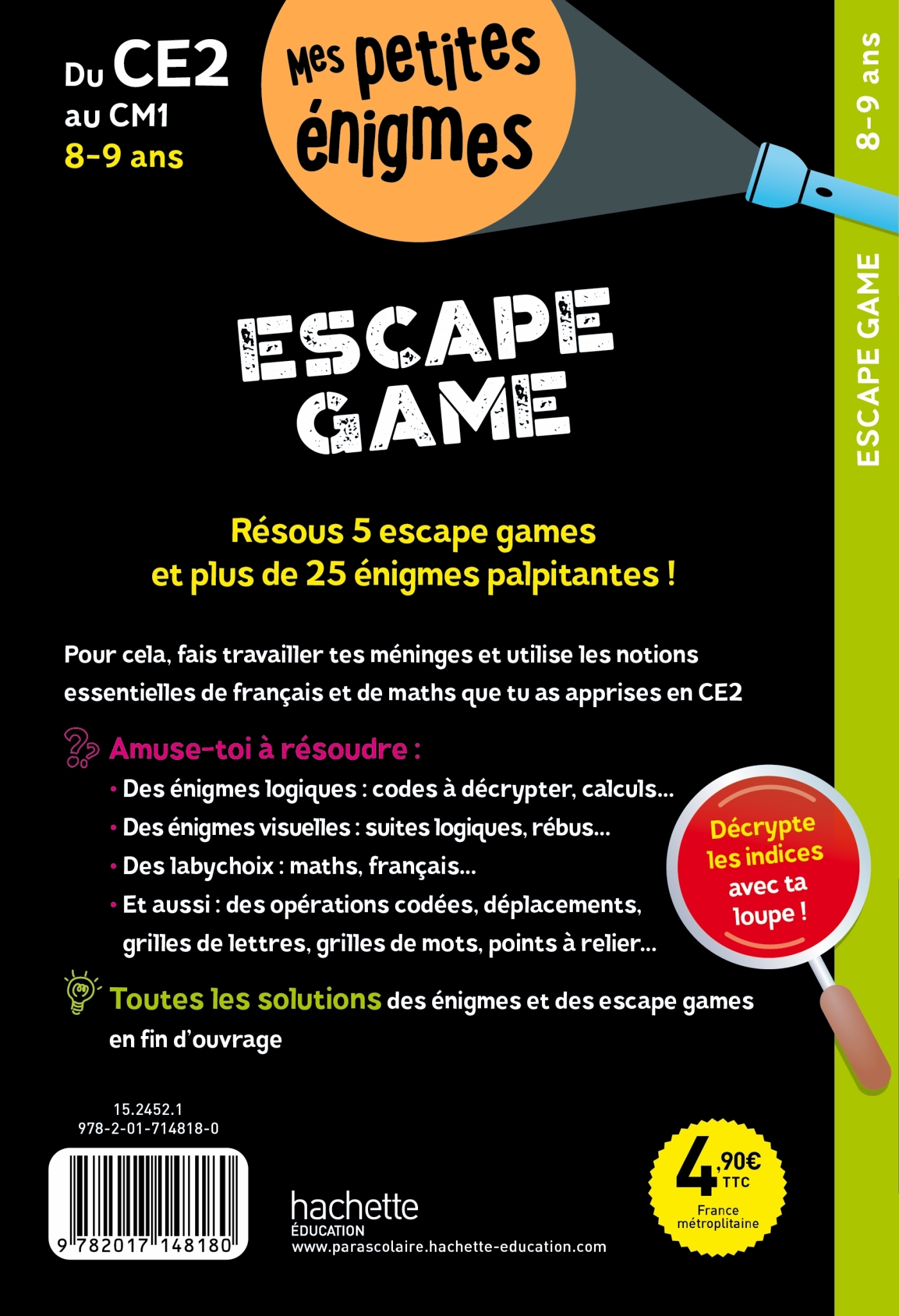 Escape game - Du CE2 au CM1 - Cahier de vacances 2024 - Charlotte Leroy-Jouenne - HACHETTE EDUC