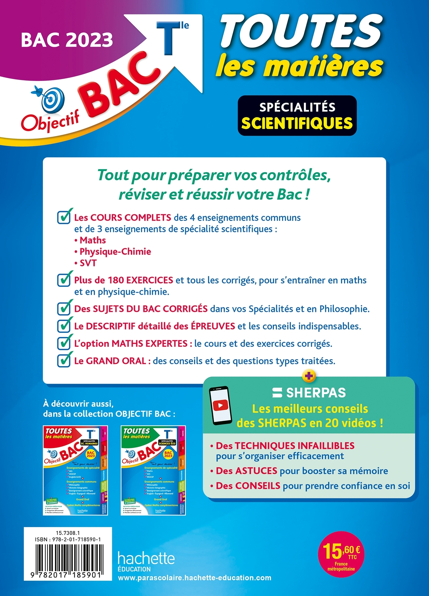 Objectif Bac 2023 - Term Spécialités scientifiques Toutes les matières - Philippe Rousseau - HACHETTE EDUC