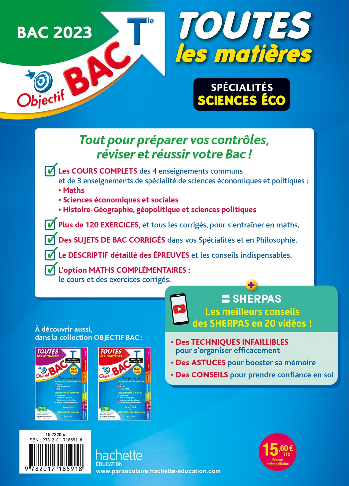 Objectif Bac 2023 - Term Spécialités Sciences éco Toutes les Matières - A Blin - HACHETTE EDUC