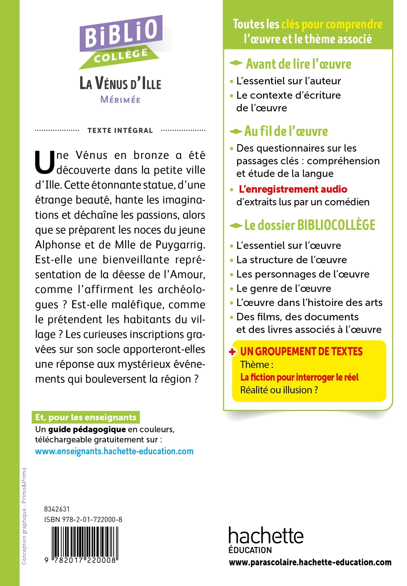 Bibliocollège - La Vénus d'Ille, Mérimée - Prosper Mérimée - HACHETTE EDUC
