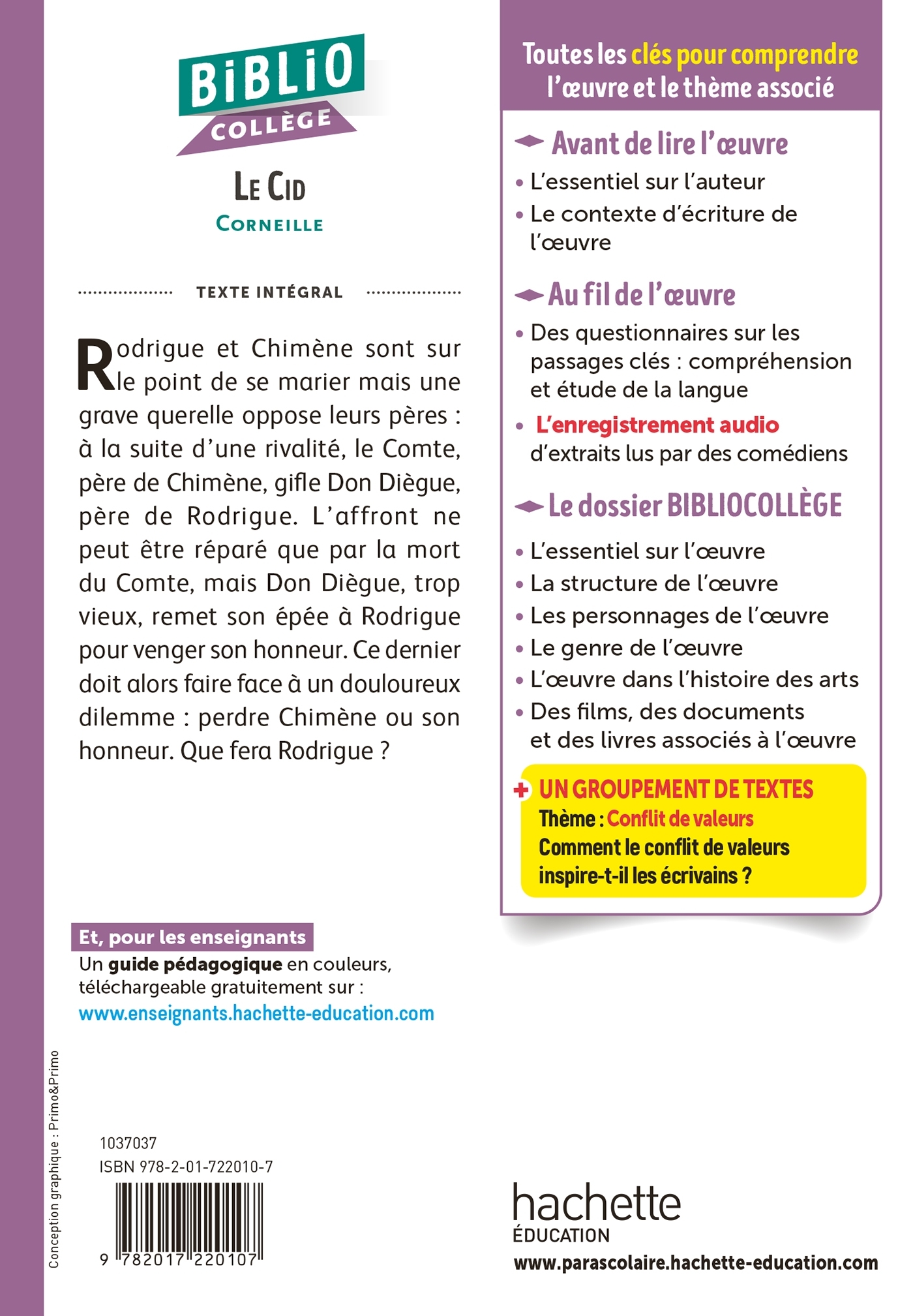 Bibliocollège - Le Cid, Corneille -  Corneille - HACHETTE EDUC