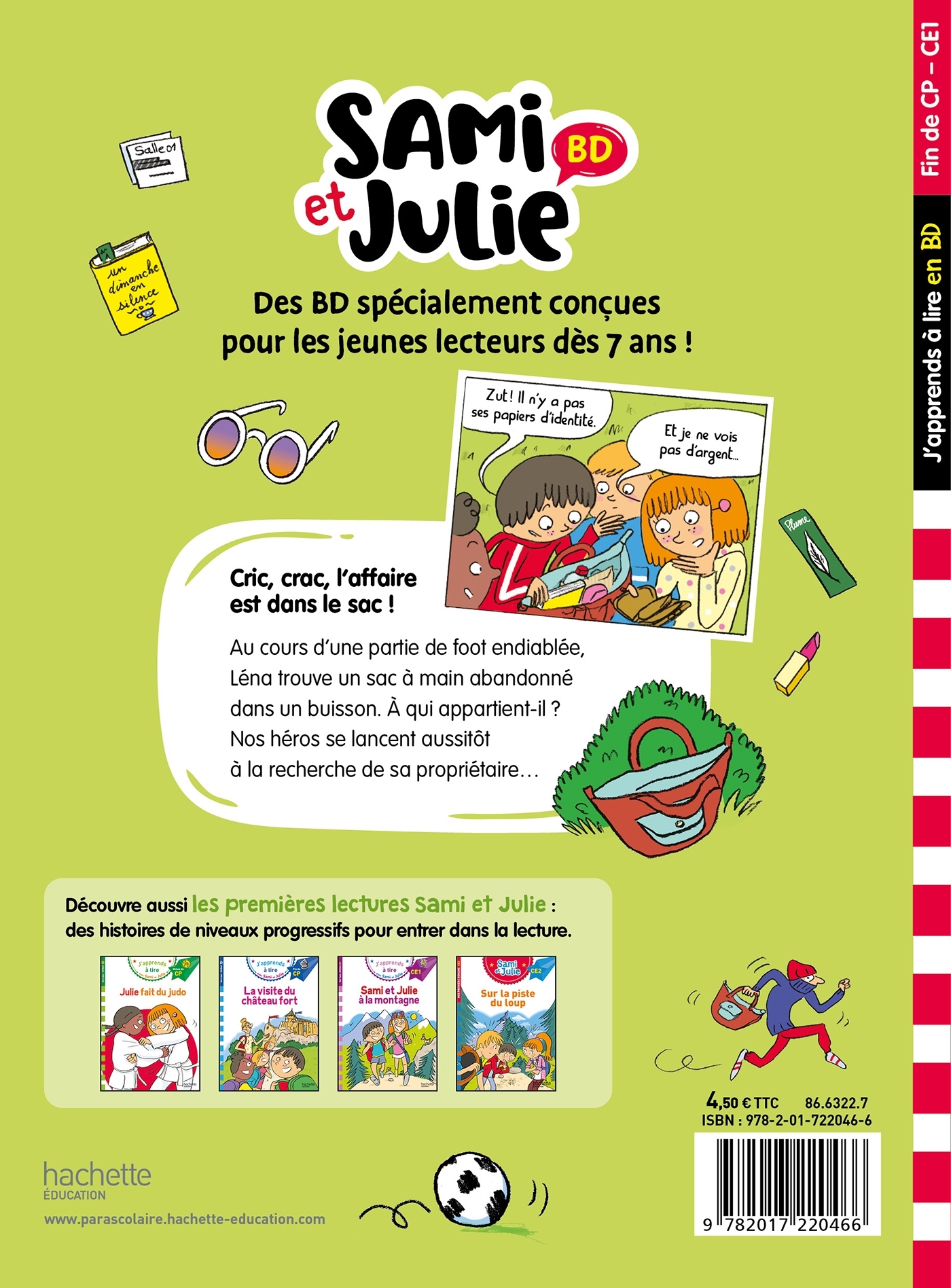 Sami et Julie BD Fin de CP-CE1 - Cric, crac, L'affaire est dans le sac ! - Thérèse Bonté - HACHETTE EDUC