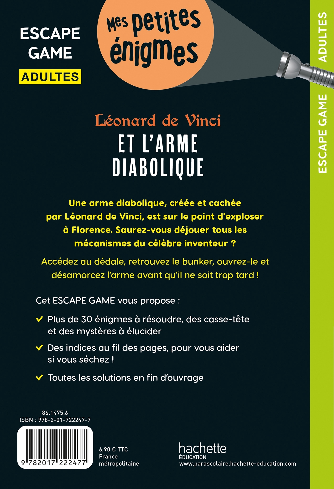Escape game Adultes Léonard de Vinci et l'arme diabolique - Arnaud Cebollada - HACHETTE EDUC