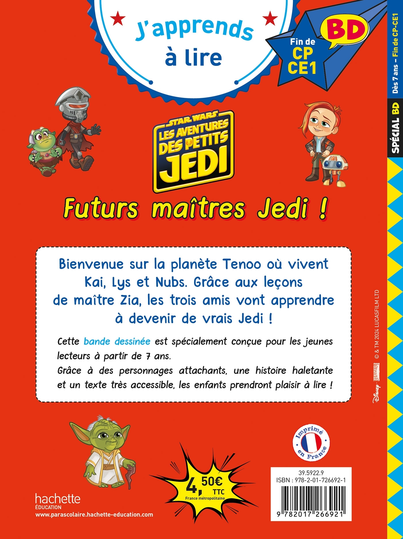 Disney BD Fin de CP-CE1 - Les aventures des petits Jedi - Futurs maîtres Jedi ! - Isabelle Albertin - HACHETTE EDUC