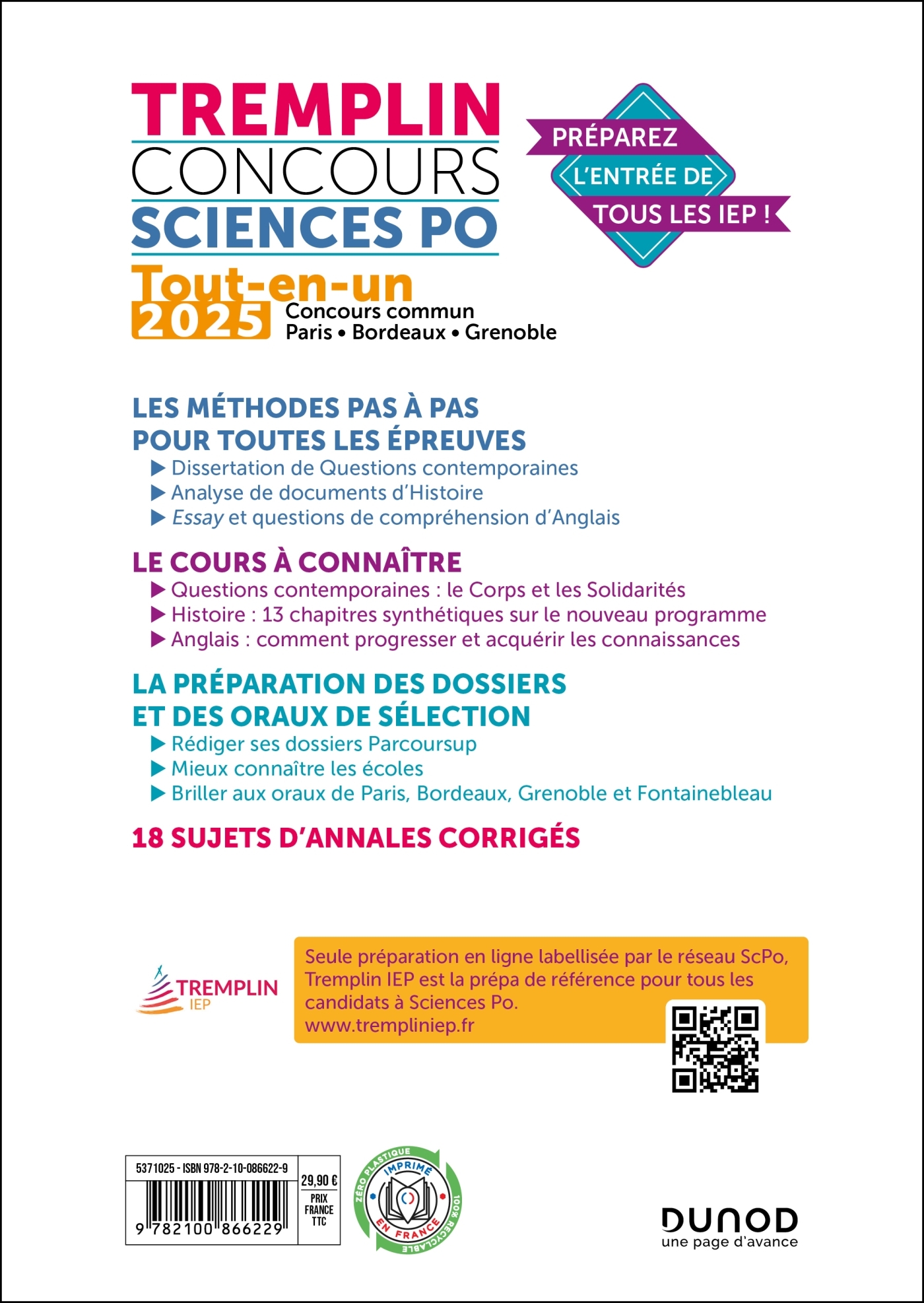 Tremplin Concours Sciences Po Tout-en-un 2025 - Florent Vandepitte - DUNOD