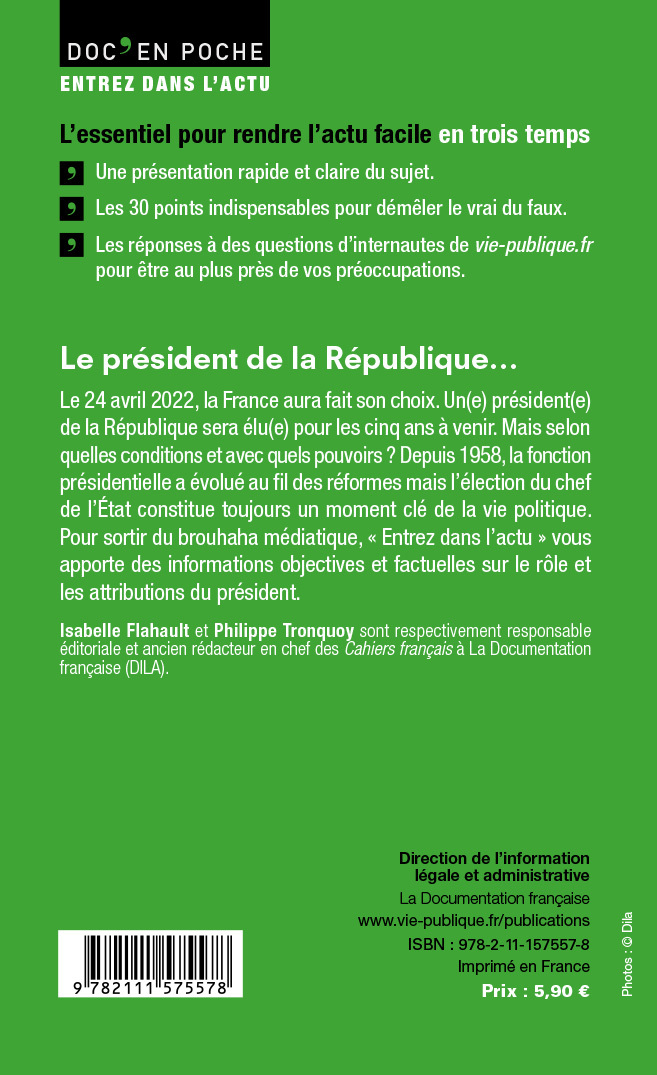 Le président de la République en 30 questions -  La documentation française - DOC FRANCAISE