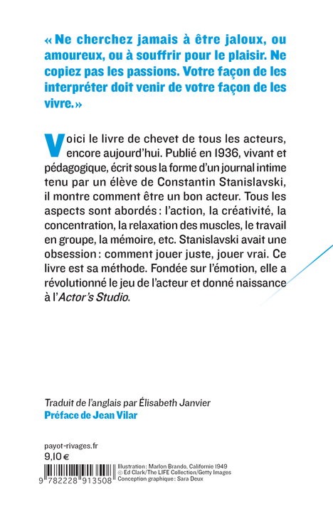 La formation de l'acteur - Constantin Stanislavski - PAYOT