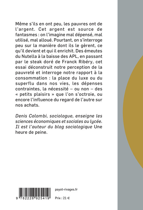 Où va l'argent des pauvres - Denis Colombi - PAYOT