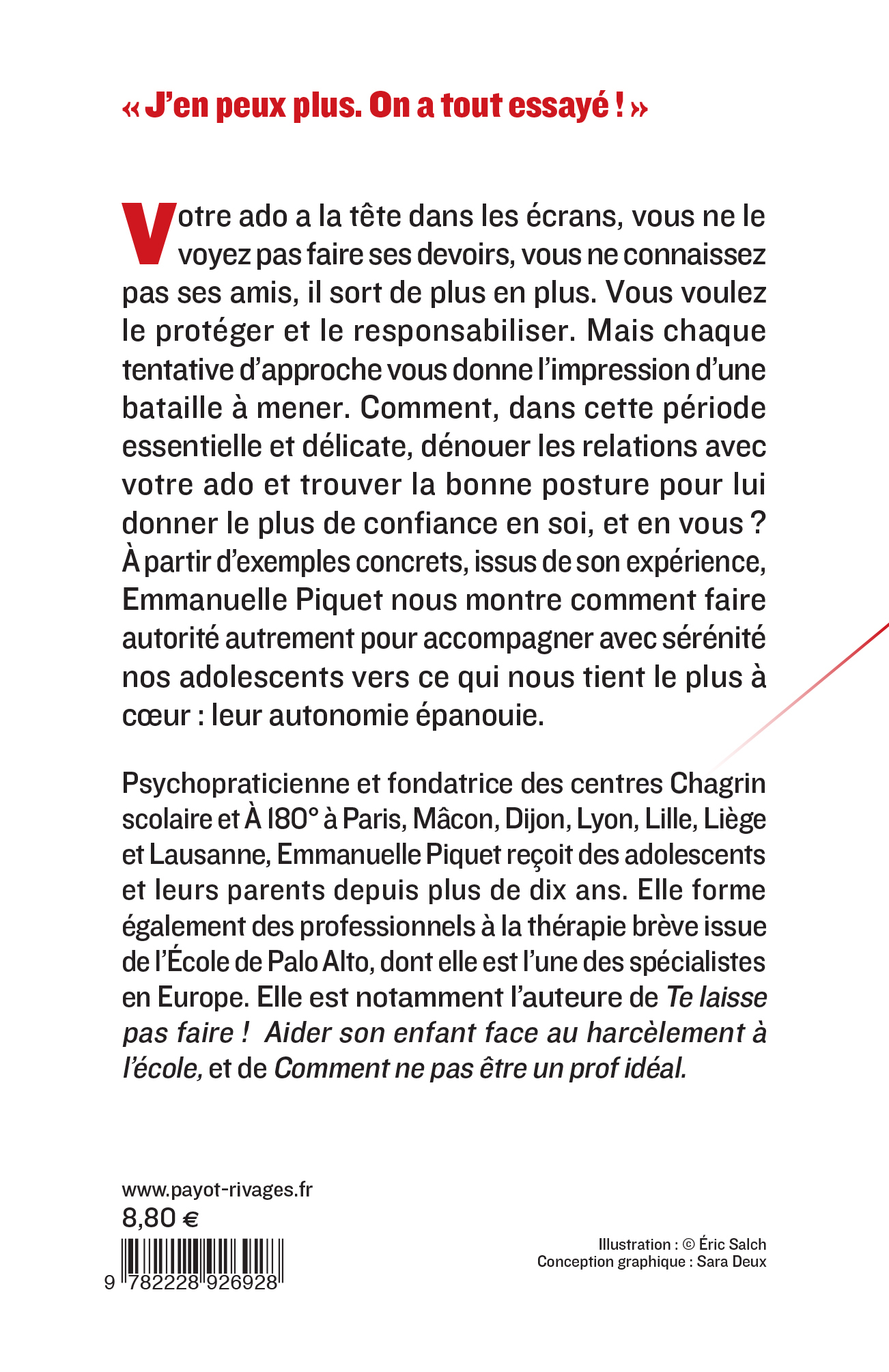 Mon ado, ma bataille - Emmanuelle Piquet - PAYOT