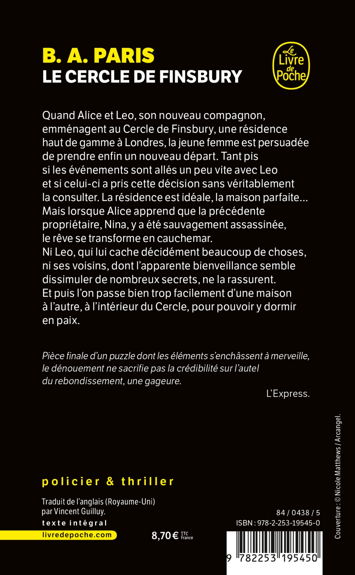 Le Cercle de Finsbury - B.A. Paris - LGF