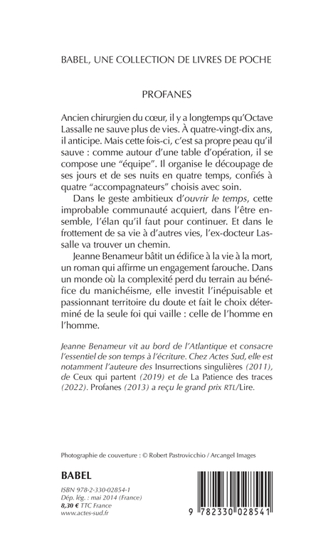Profanes - Jeanne Benameur - ACTES SUD