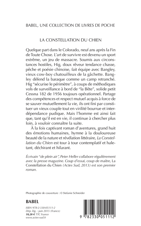 La Constellation du Chien - Peter Heller - ACTES SUD