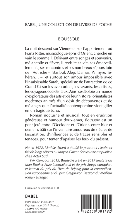 Boussole - Mathias Énard - ACTES SUD