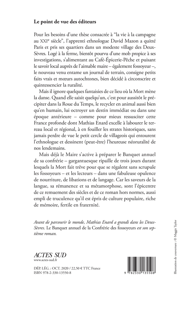 Le Banquet annuel de la Confrérie des fossoyeurs - Mathias Énard - ACTES SUD