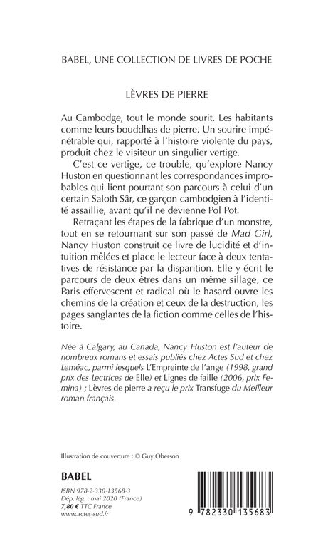 Lèvres de pierre - Nancy Huston - ACTES SUD