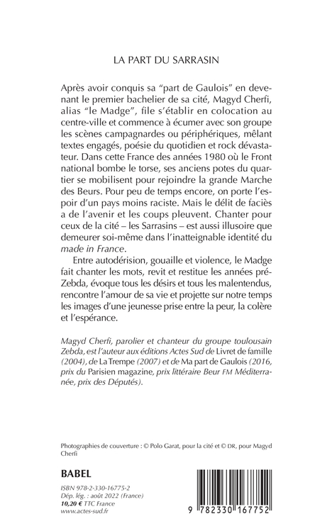 La Part du Sarrasin - Magyd Cherfi - ACTES SUD