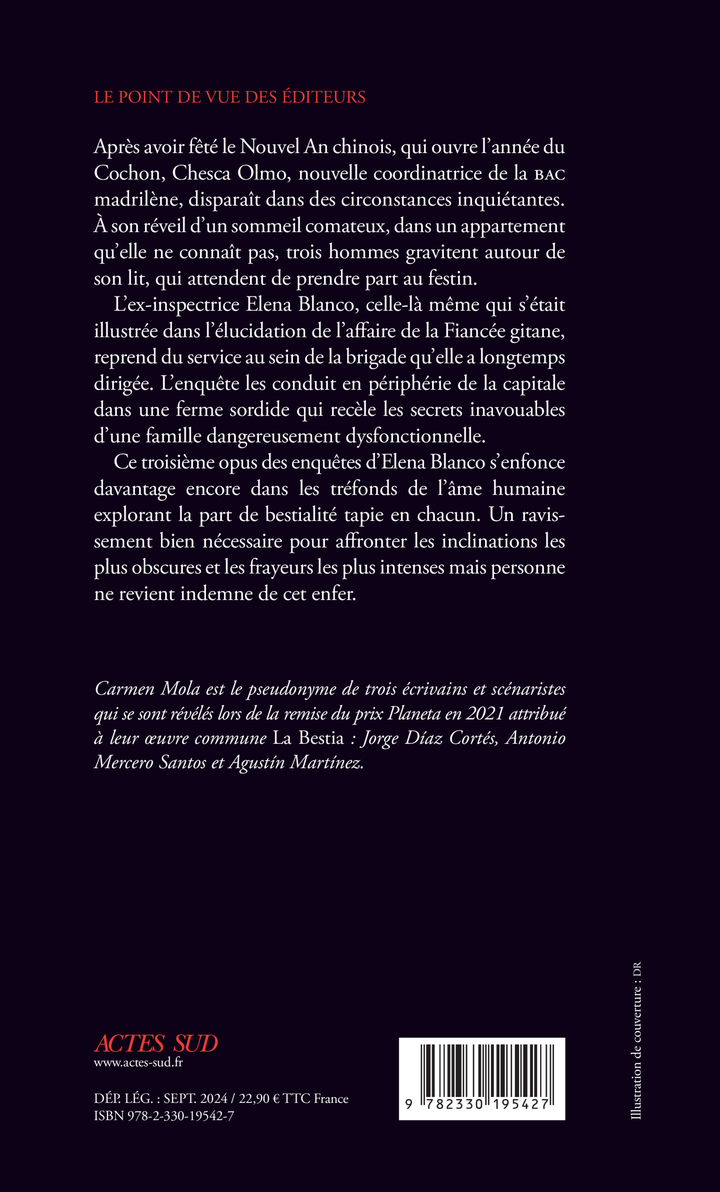 L'Année du cochon - Carmen Mola - ACTES SUD