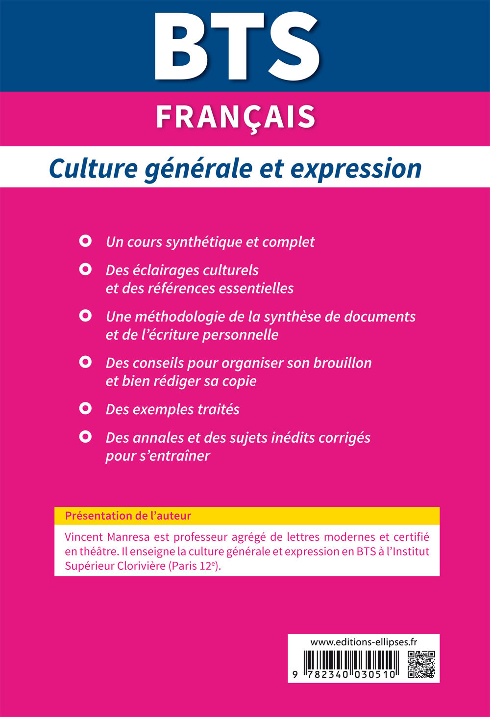 BTS À toute vitesse ! - Culture générale et expression - Examens 2020 et 2021 - Vincent Manresa - ELLIPSES