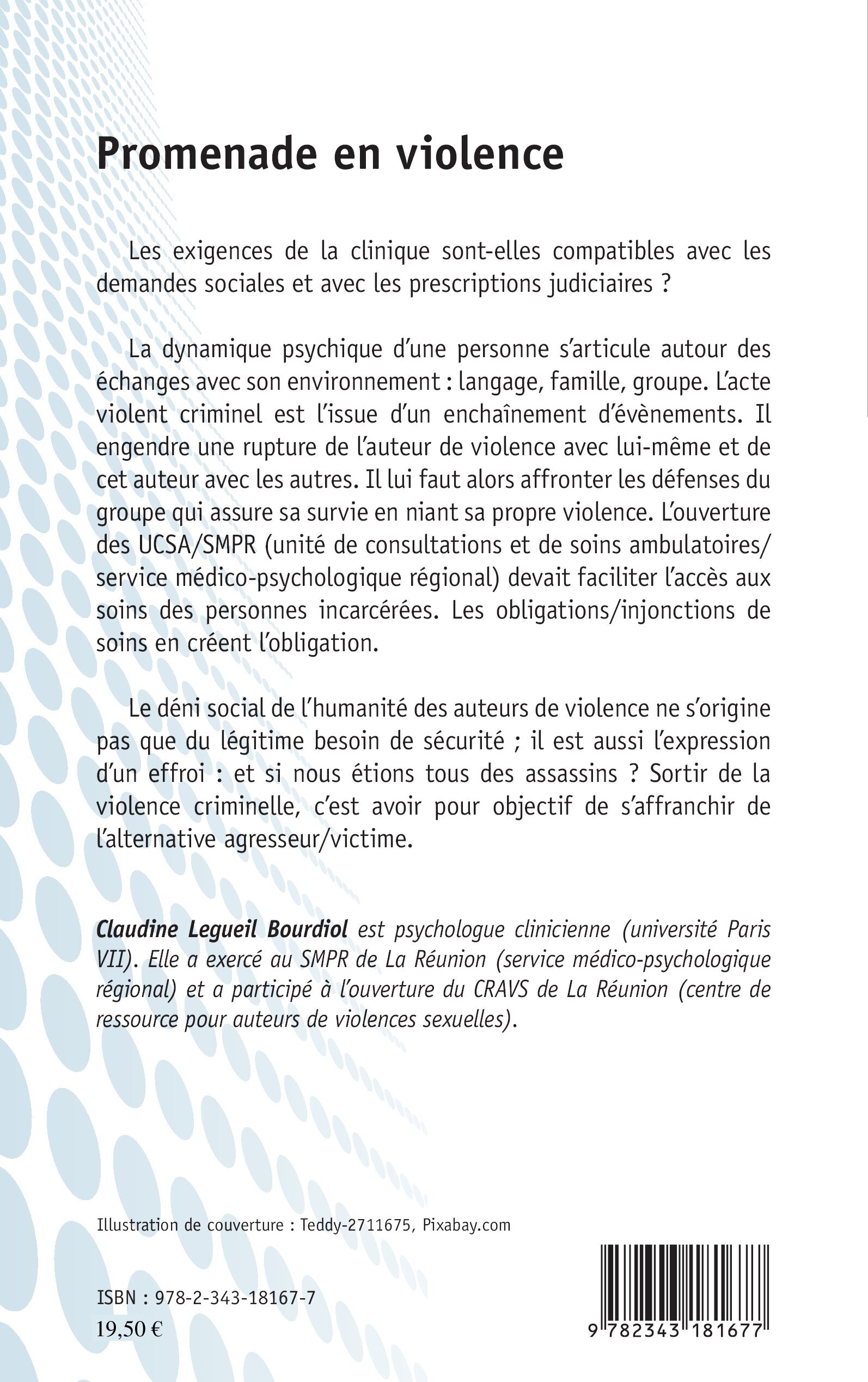 Promenade en violence - Claudine Legueil Bourdiol - L'HARMATTAN