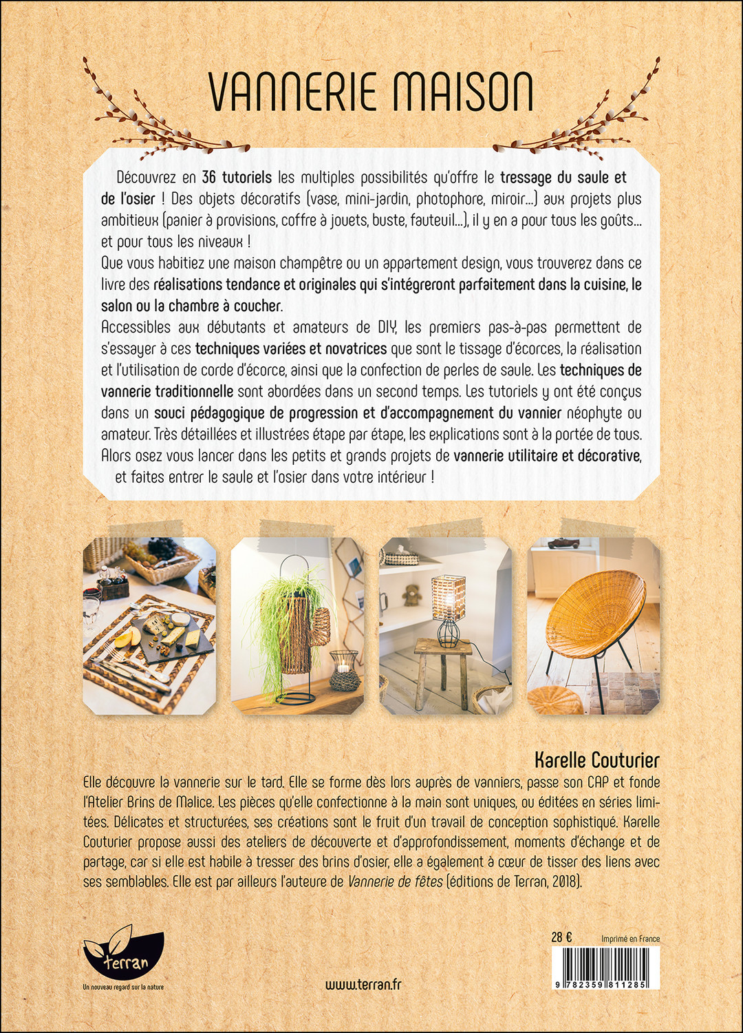 Vannerie maison - Faites entrer le saule et l'osier dans votre intérieur - Karelle Couturier - DE TERRAN