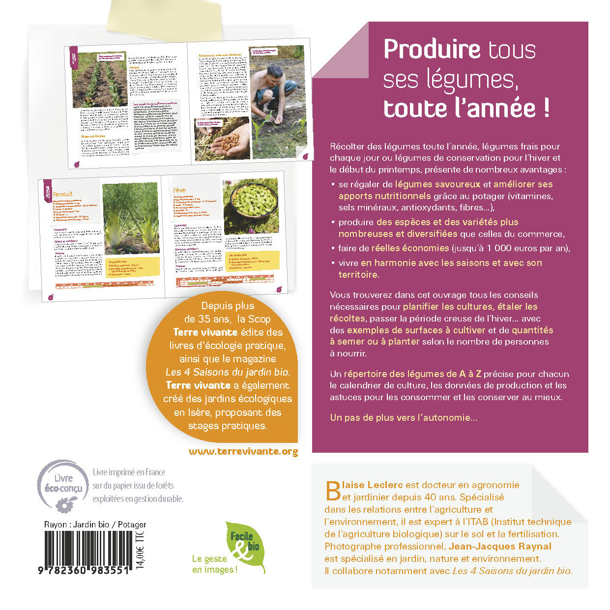 Produire tous ses légumes, toute l'année ! - Blaise Leclerc - TERRE VIVANTE