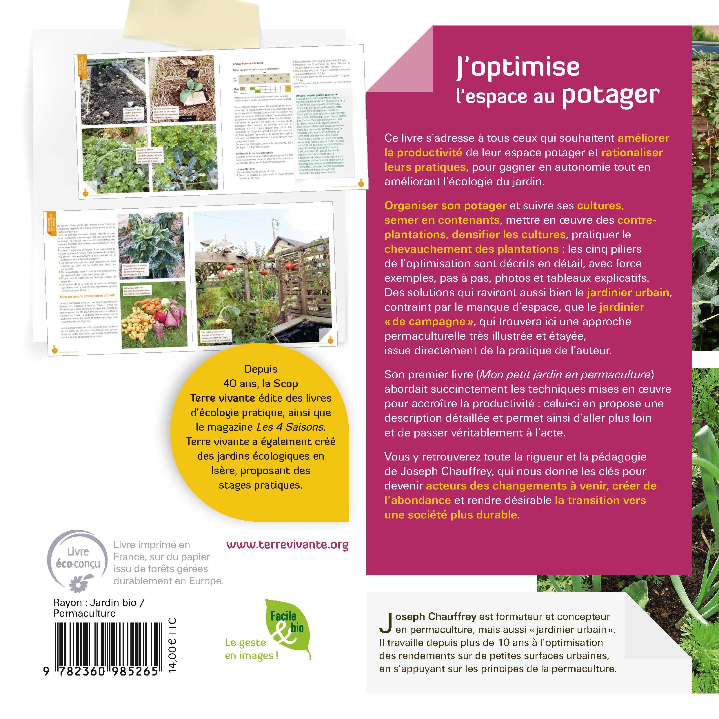 J'optimise l'espace au potager - Joseph Chauffrey - TERRE VIVANTE