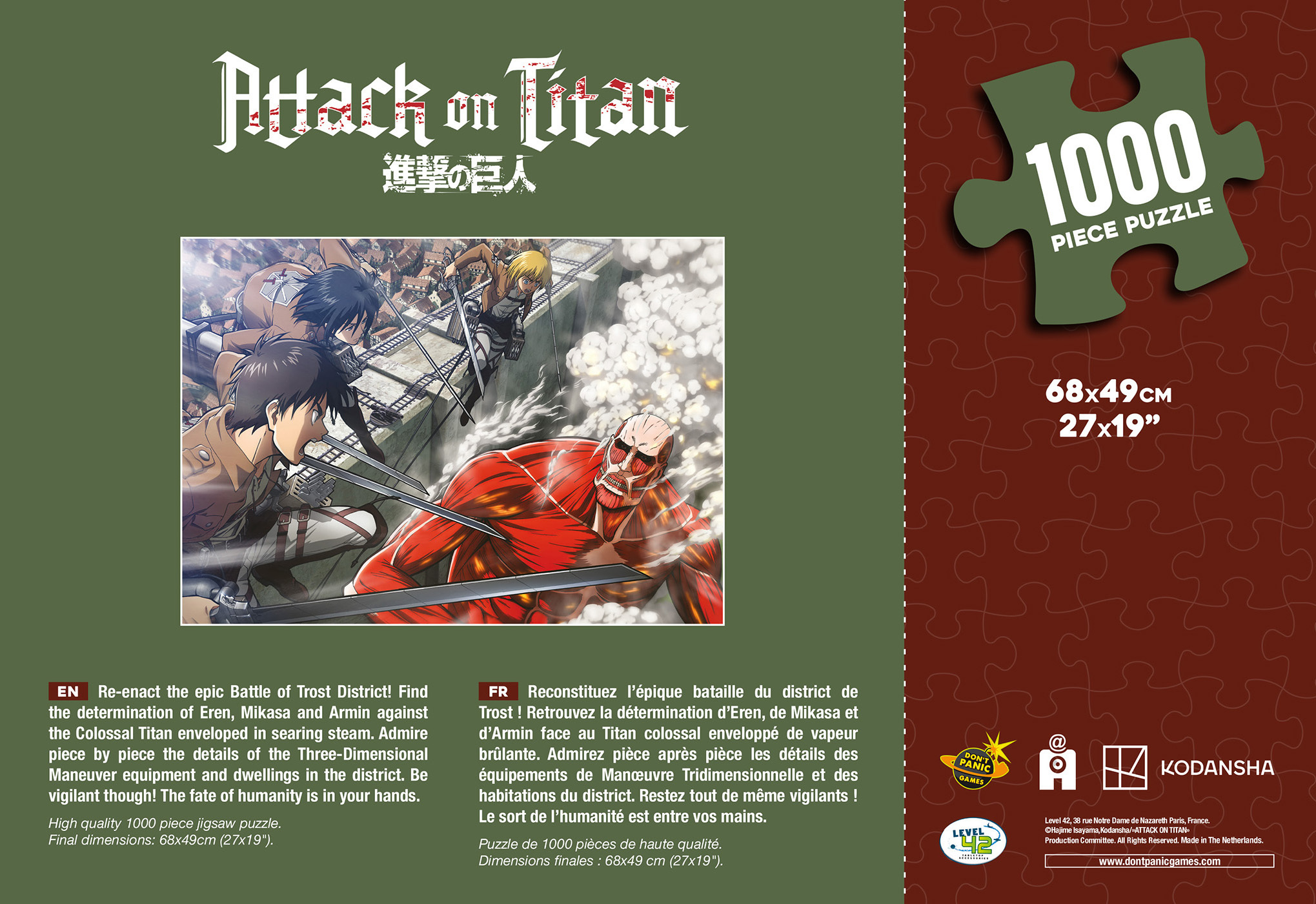 Attaque des Titans Puzzle 1000 pièces - XXX - YNNIS