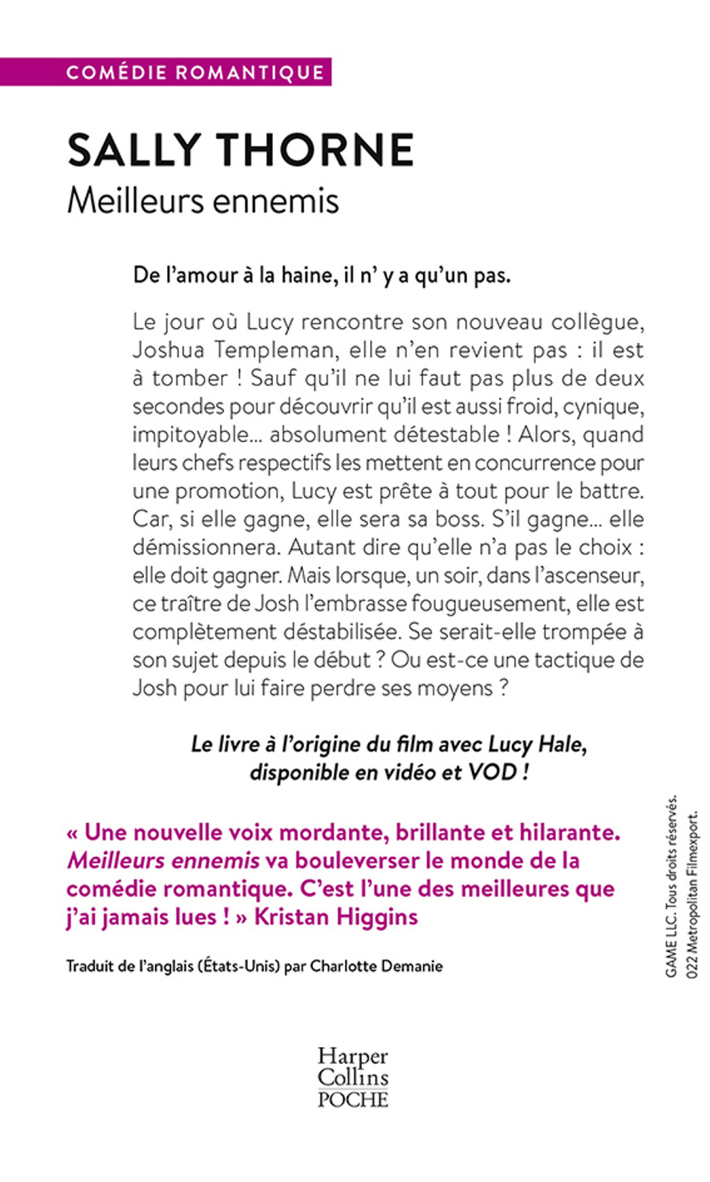 Meilleurs ennemis - Sally Thorne - HARPERCOLLINS