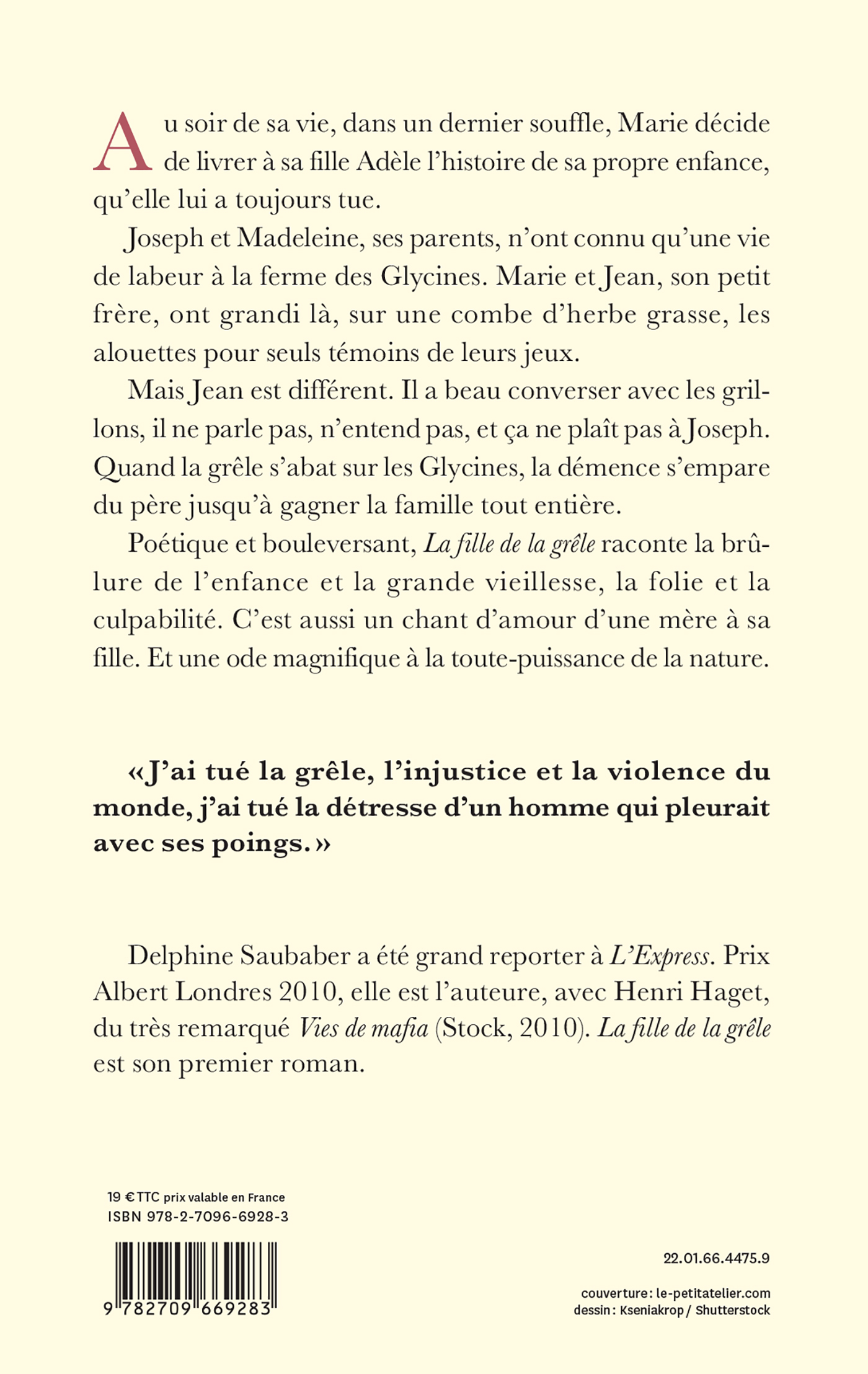 La fille de la grêle - Delphine Saubaber - LATTES