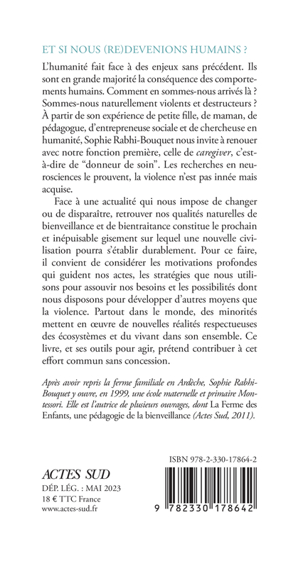 Et si nous (re)devenions humains ? - Sophie Rabhi - ACTES SUD