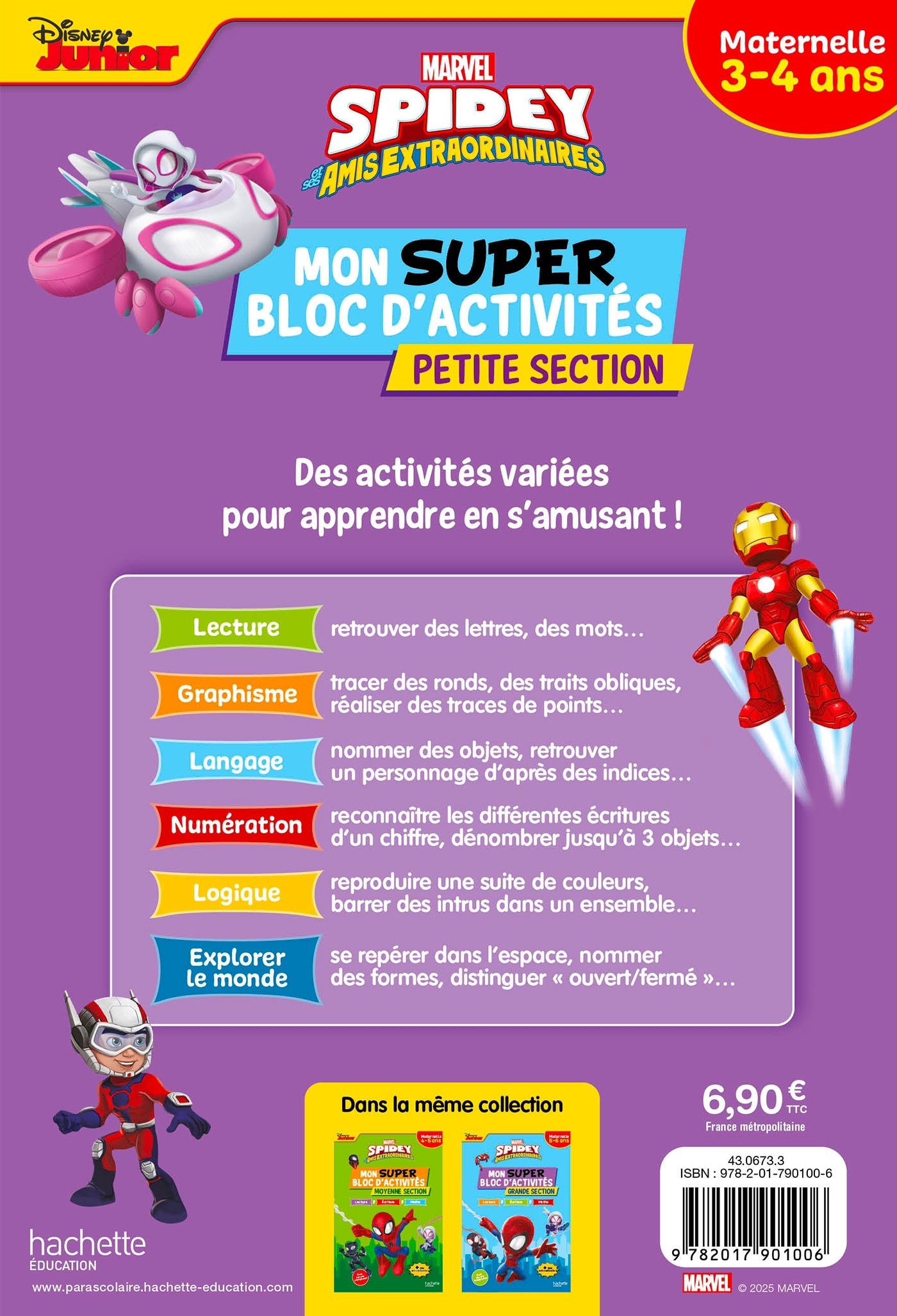 Disney - Spidey et ses amis extraordinaires - Mon super bloc d'activités de Petite Section (3-4 ans) - Mégan Grolleau - HACHETTE EDUC