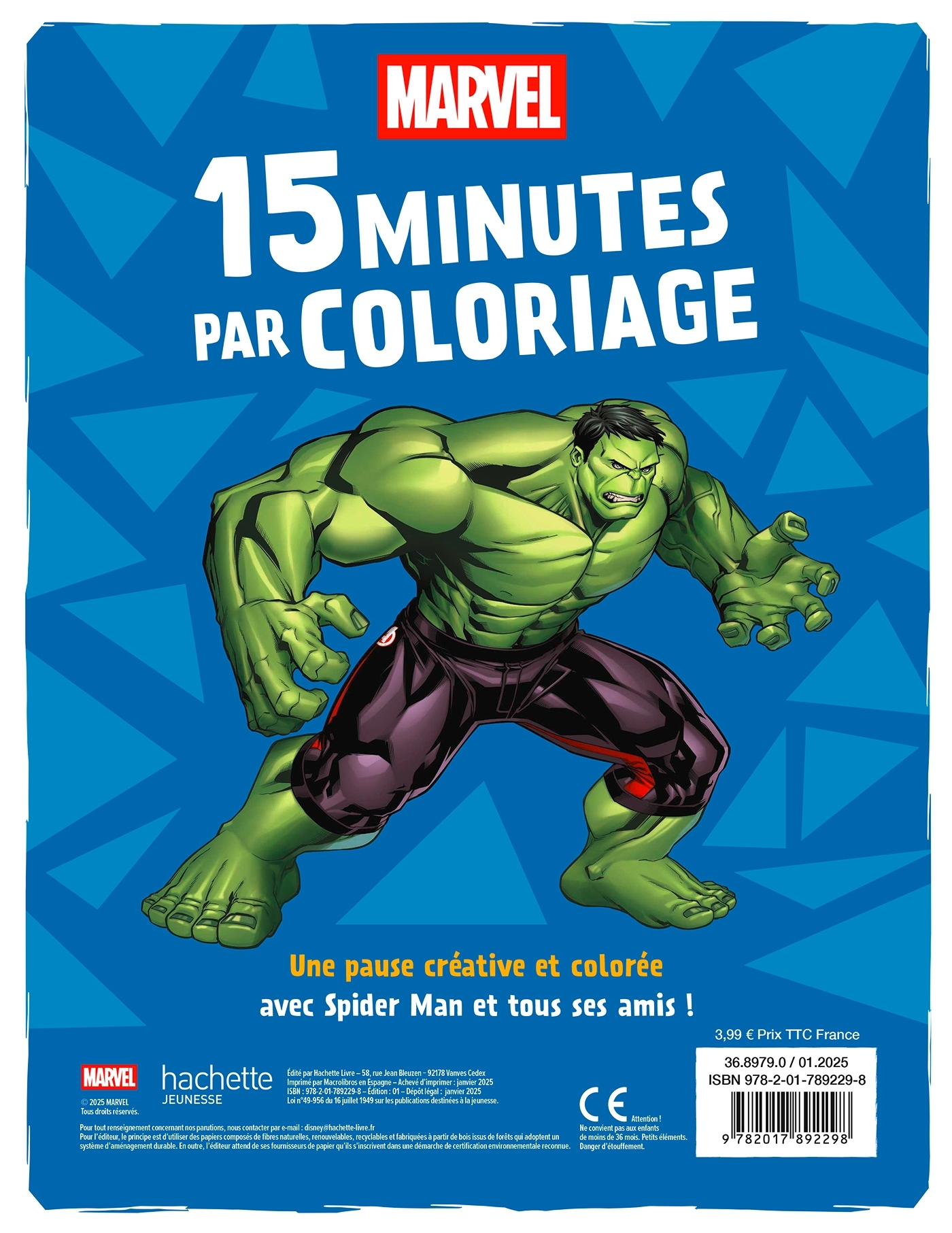 MARVEL - 15 minutes par coloriage (3+) -  - DISNEY HACHETTE